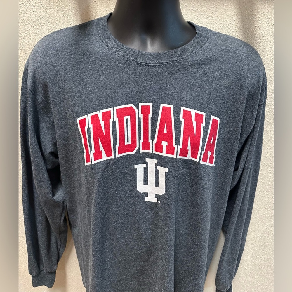 Indiana Merch LS Dark Heather Top of the World Shirt